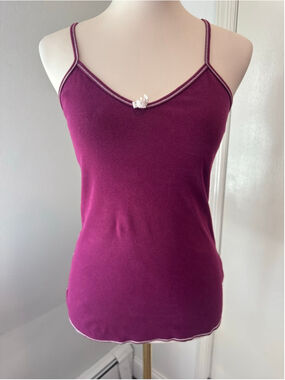 L.E.I. Cami Tank Top Magenta with White seems Size Medium